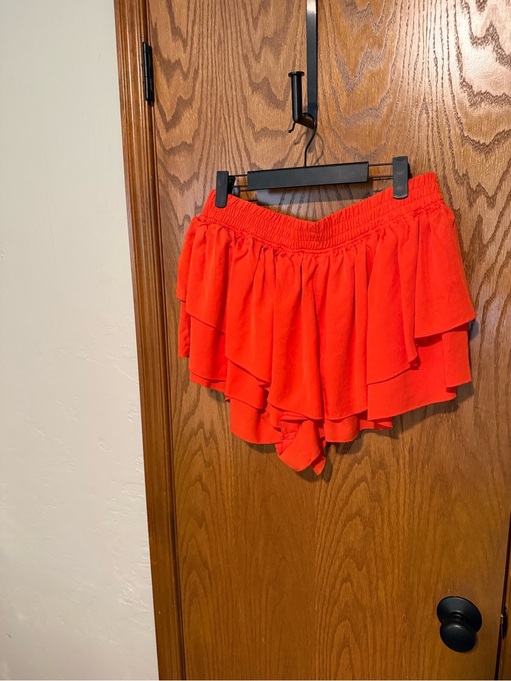 FP Movement by Free People Prima Vibrant Coral Tiered Ruffle Skort NWOT